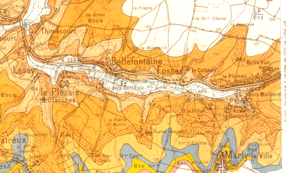 Plan géologie Centre VY en 1950