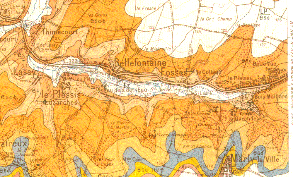 Plan gologie Centre VY en 1950